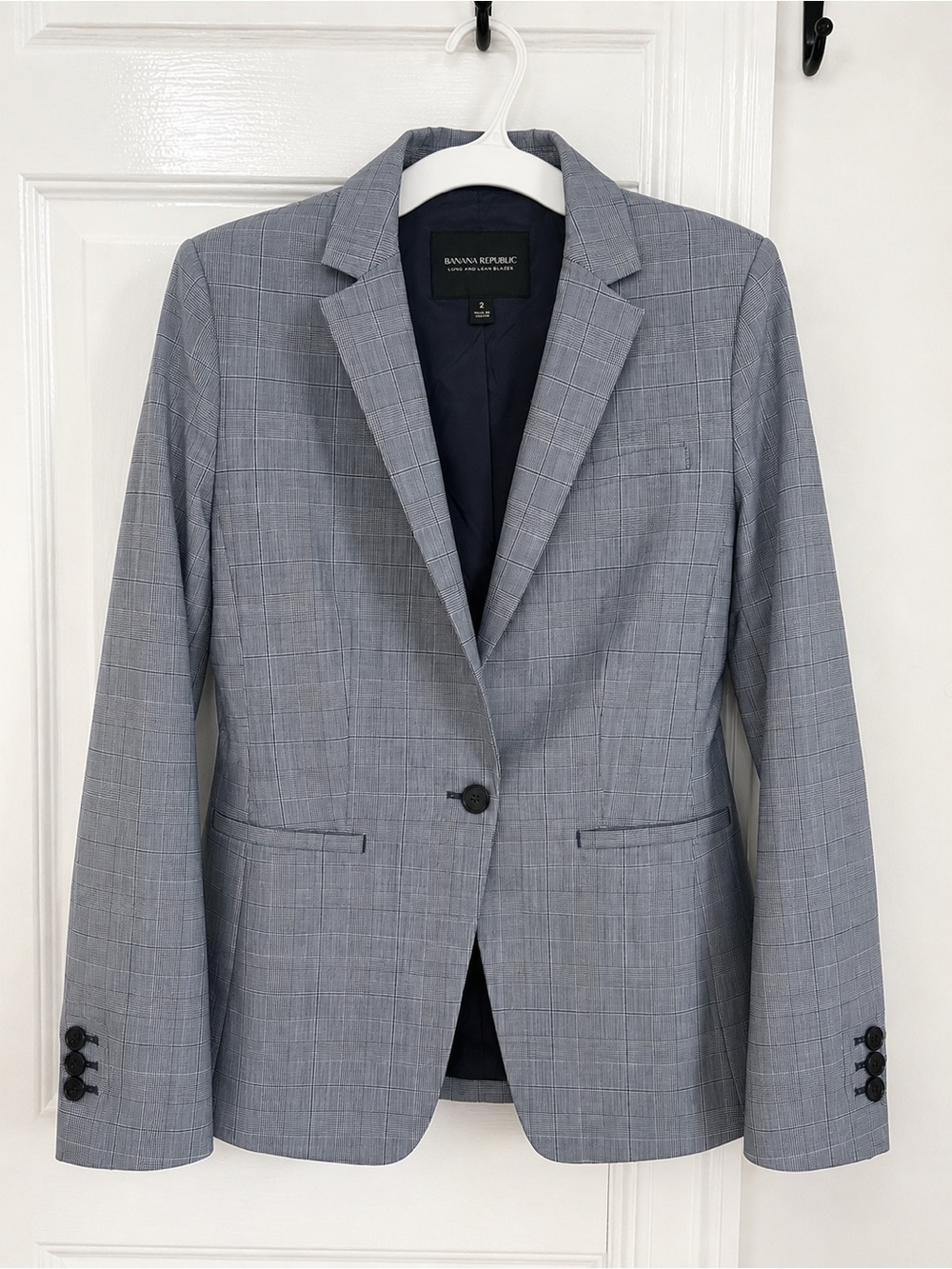 Banana Republic Light blue Windowpane Plaid Blazer